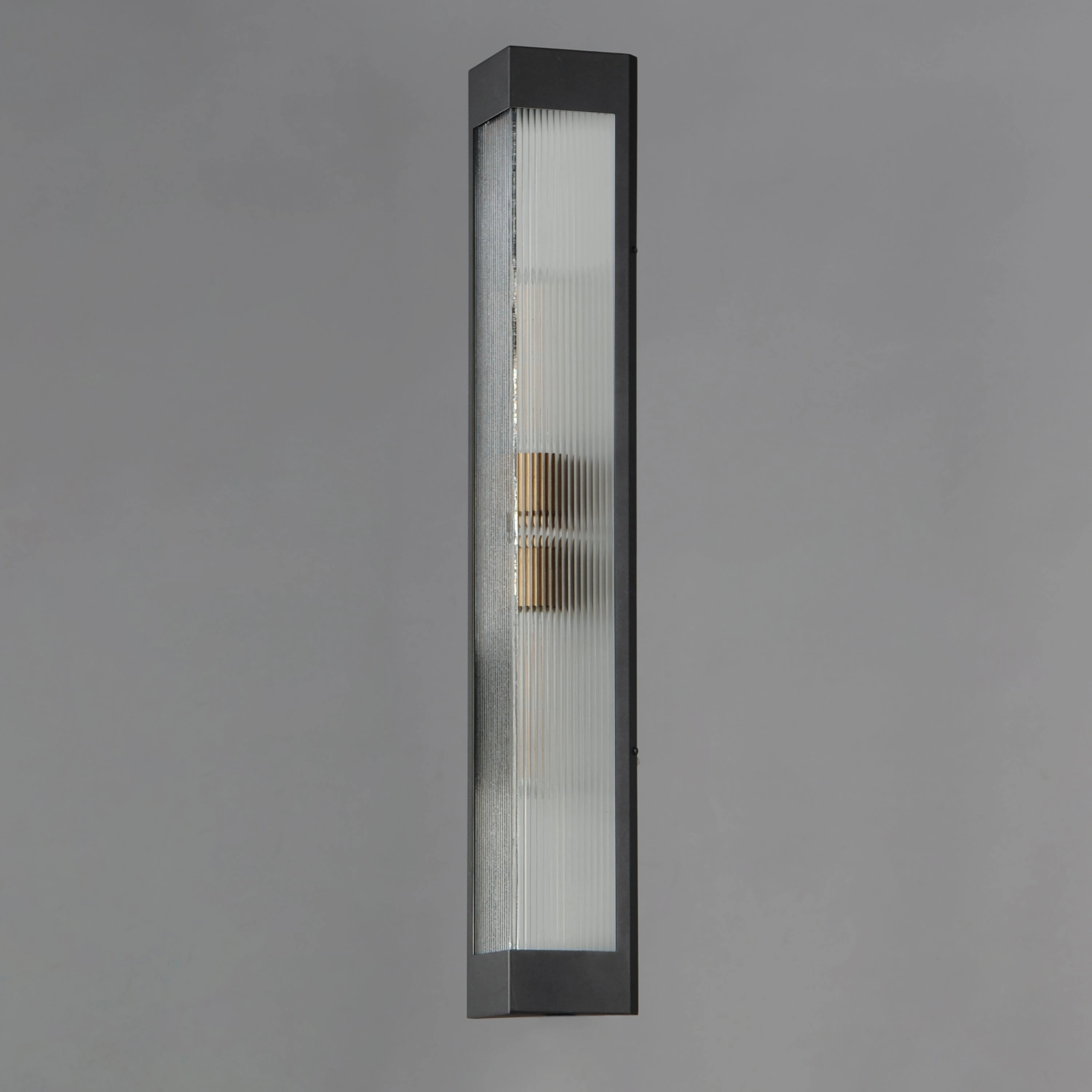 Triform Two Light Outdoor Wall Sconce Black / Antique Brass