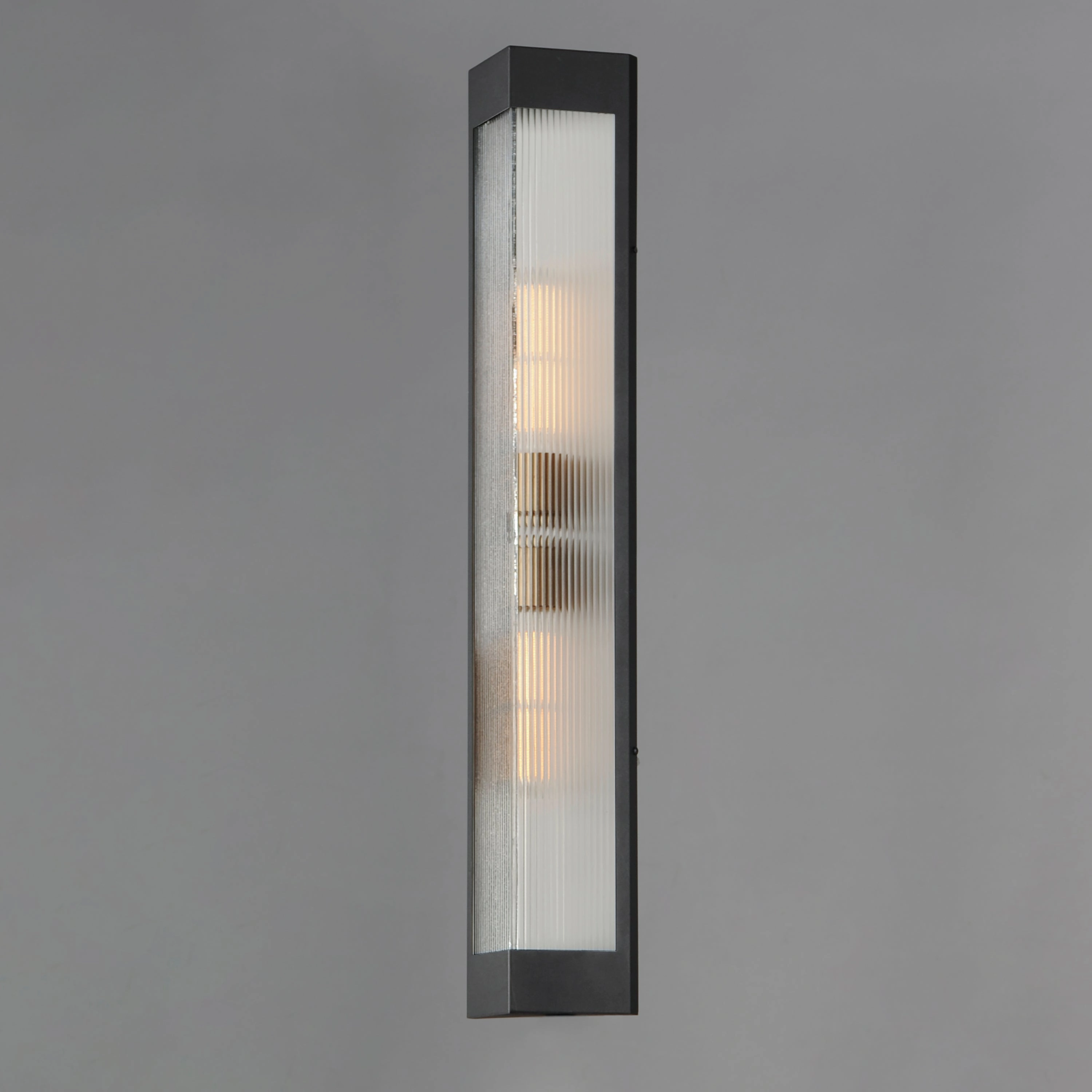 Triform Two Light Outdoor Wall Sconce Black / Antique Brass