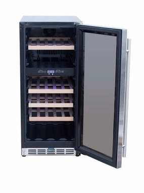 TrueFlame 15" Outdoor Rated Dual Zone Wine Cooler AMD-RFR-15WD outdoor beverage cooler with wheels