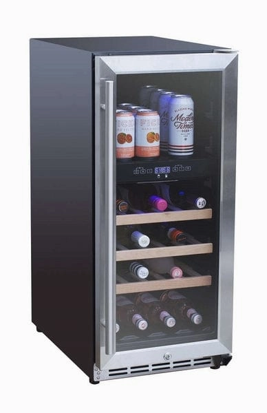 TrueFlame 15" Outdoor Rated Dual Zone Wine Cooler AMD-RFR-15WD