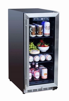 TrueFlame 15" Outdoor Rated Fridge AMD-RFR-15 outdoor beverage cooler with wheels