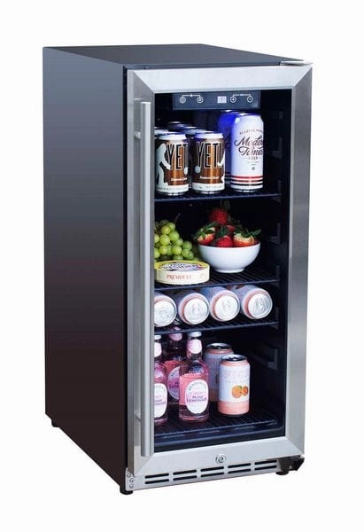 TrueFlame 15" Outdoor Rated Fridge AMD-RFR-15 outdoor beverage cooler with wheels