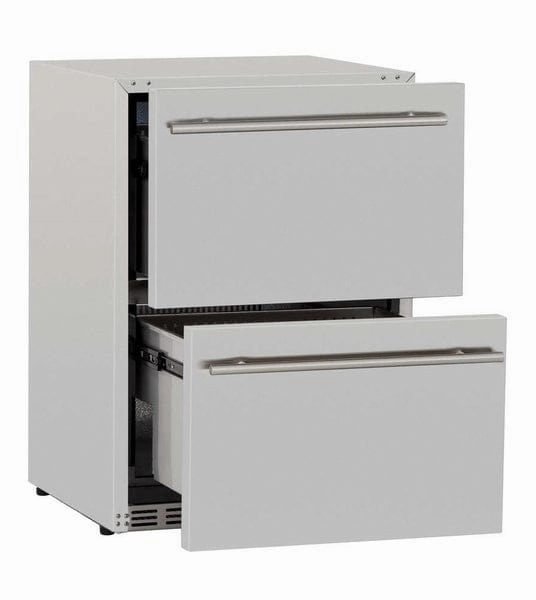 TrueFlame 24" 5.3C Deluxe Two-Drawer Outdoor Rated Fridge AMD-RFR-24D-R-A