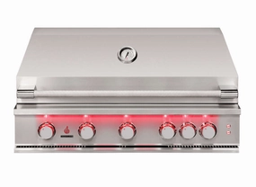 TrueFlame 40" 5 Burner Built-In Gas Grill TF40 stainless steel BBQ grill with side table