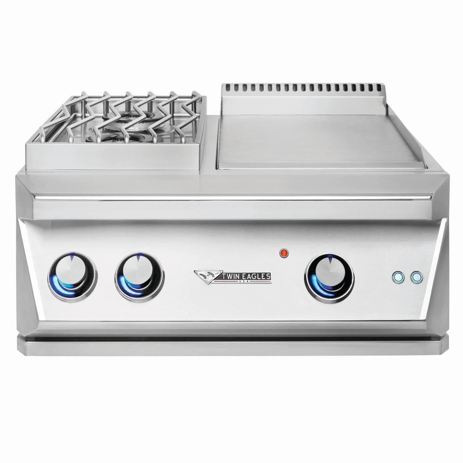 Twin Eagles 30-Inch Built-In Stainless Steel Gas Grill Dine and Breakfast Club heavy-duty flat top grilling station