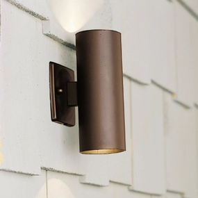 Two Light Deck Light Textured Architectural BronzeOutdoor wall sconces with motion sensor