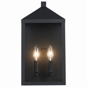Two Light Outdoor Wall Mount BlackOutdoor wall sconces with motion sensor