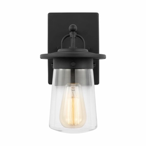 Tybee One Light Outdoor Wall Lantern BlackOutdoor wall sconces with motion sensor