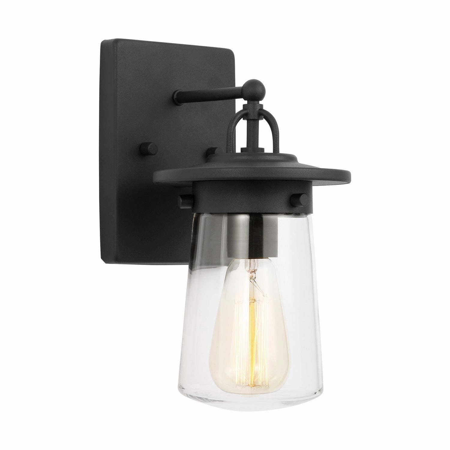 Tybee One Light Outdoor Wall Lantern Black