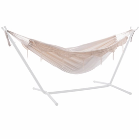 Universal Replacement Cotton Hammock - Natural with Fringe outdoor hammock with stand and canopy