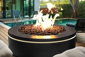 Urbana Luxury Halo 40" Round Black Stainless Steel Gas Fire Pit URUFP40RSB24portable outdoor fire pit with lid