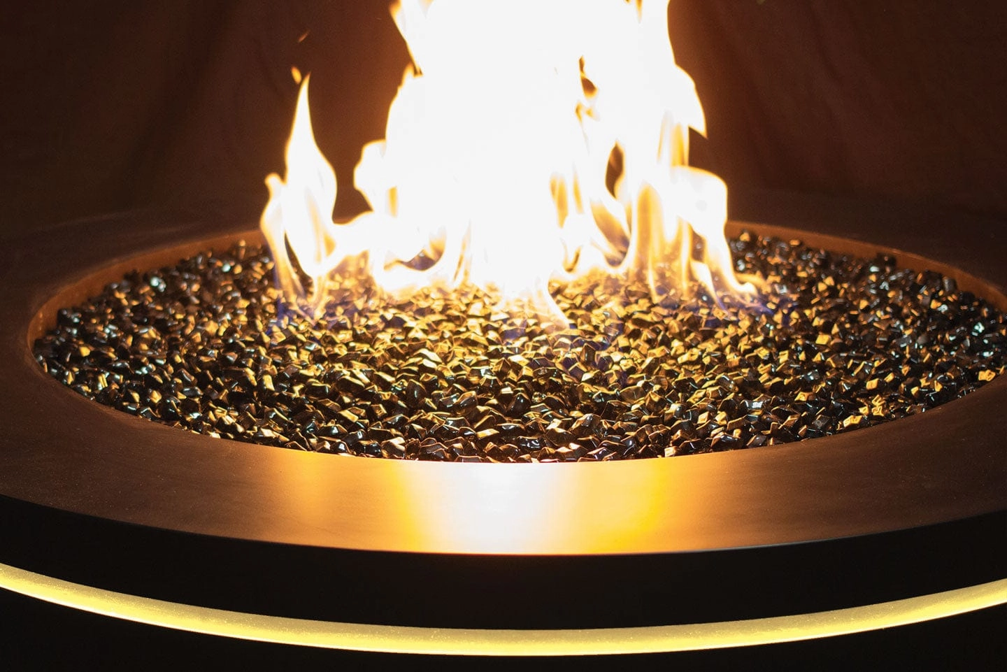 Urbana Luxury Halo 40" Round Black Stainless Steel Gas Fire Pit URUFP40RSB24