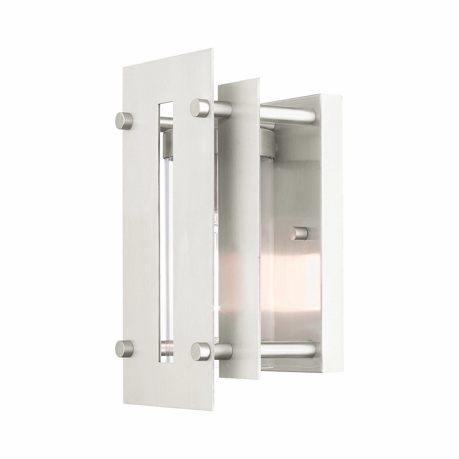 Utrecht One Light Outdoor Wall Lantern Brushed Nickel