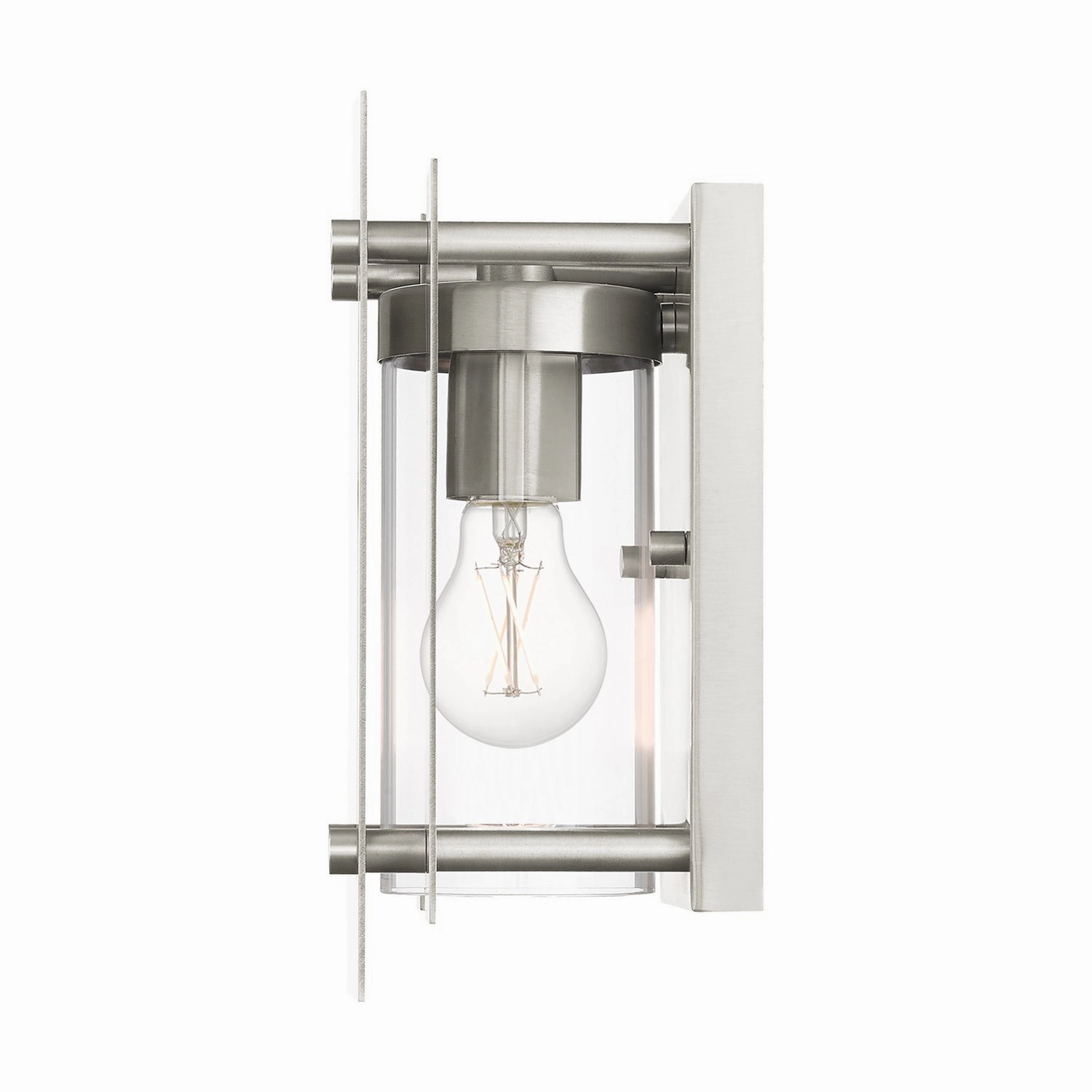 Utrecht One Light Outdoor Wall Lantern Brushed Nickel