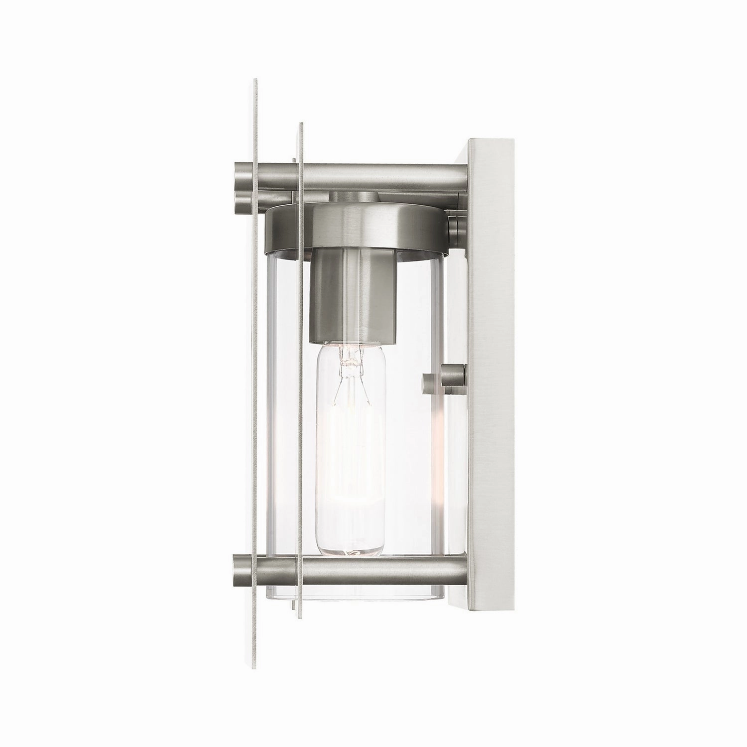 Utrecht One Light Outdoor Wall Lantern Brushed Nickel