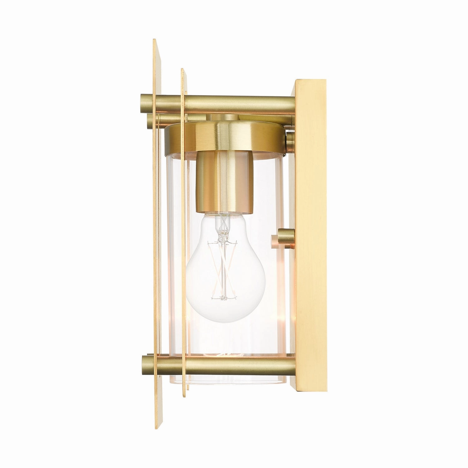Utrecht One Light Outdoor Wall Lantern Satin Brass