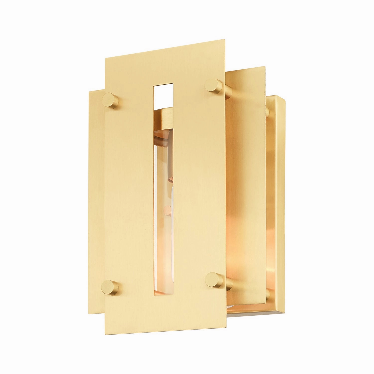 Utrecht One Light Outdoor Wall Lantern Satin Brass