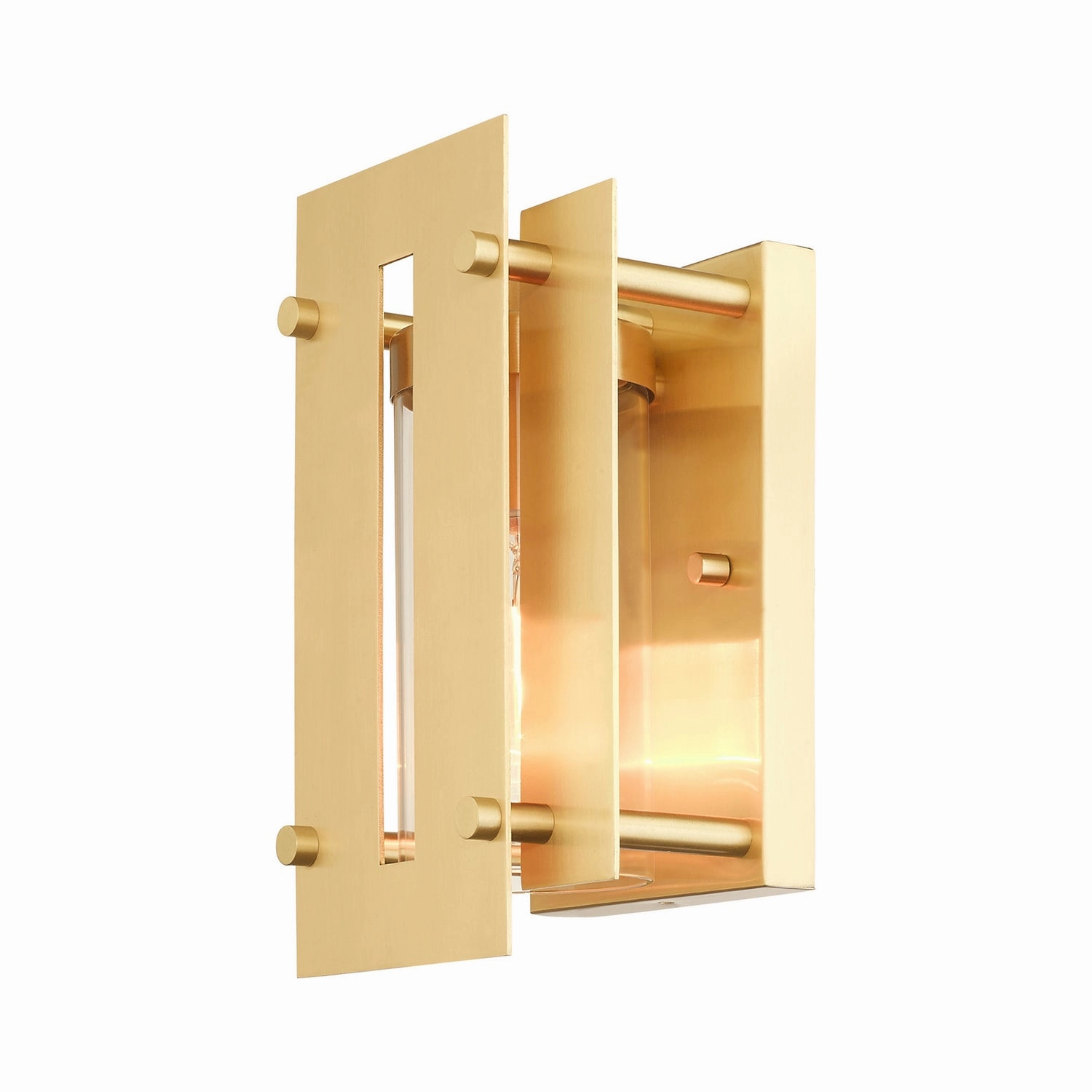 Utrecht One Light Outdoor Wall Lantern Satin Brass