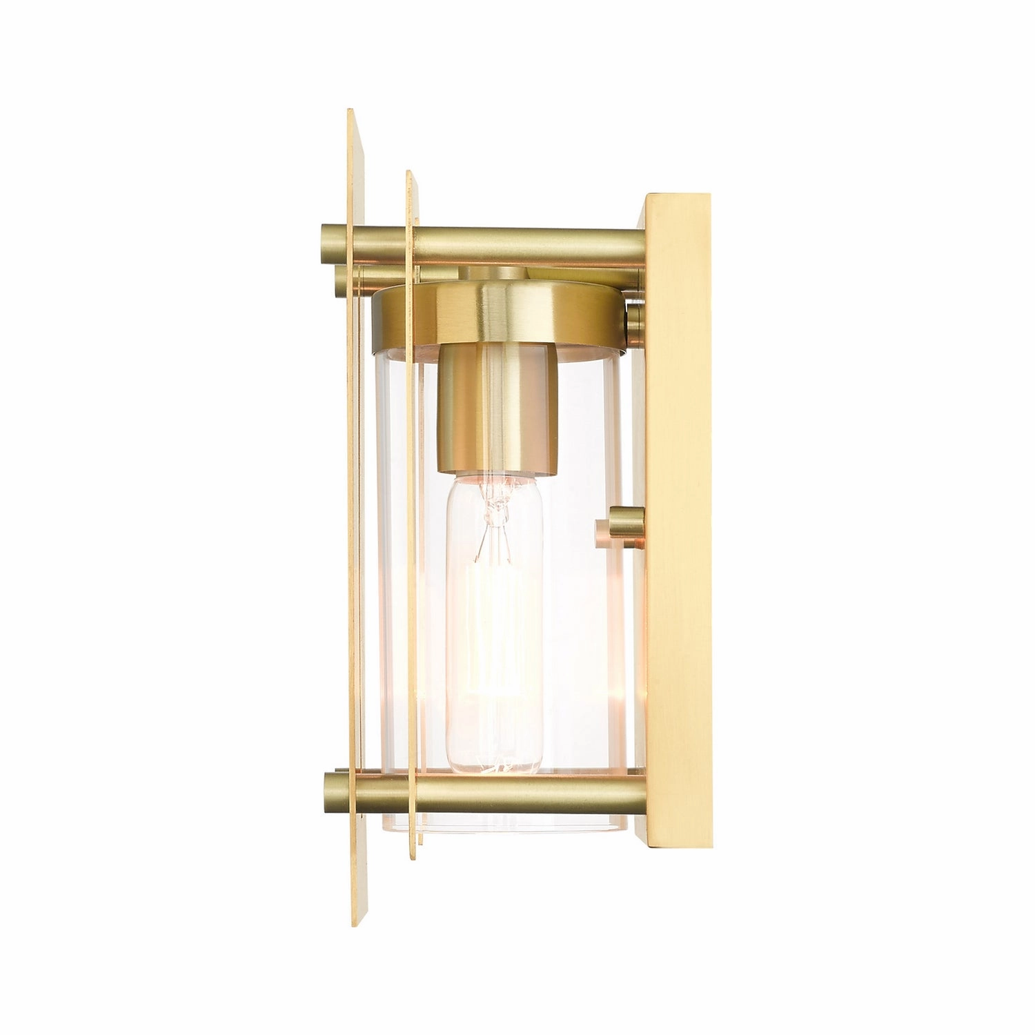Utrecht One Light Outdoor Wall Lantern Satin Brass