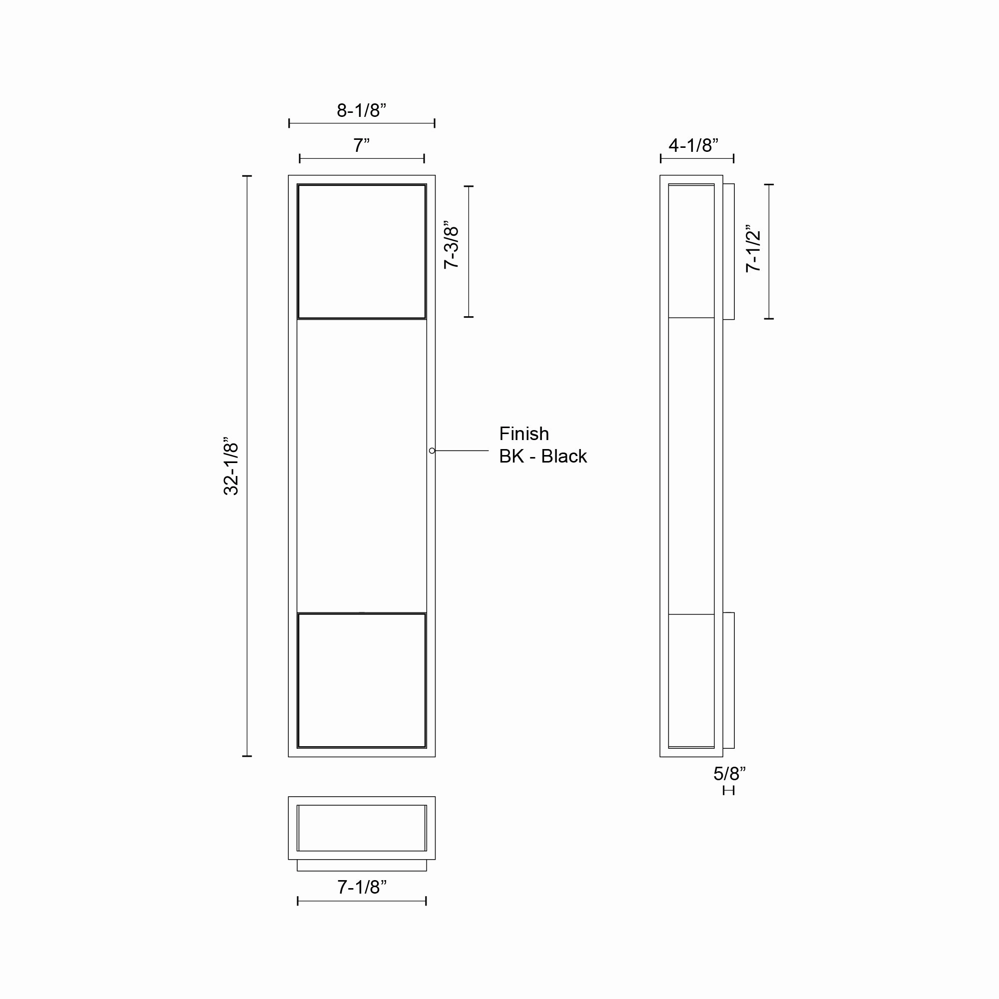 Vail LED Exterior Wall Mount Black