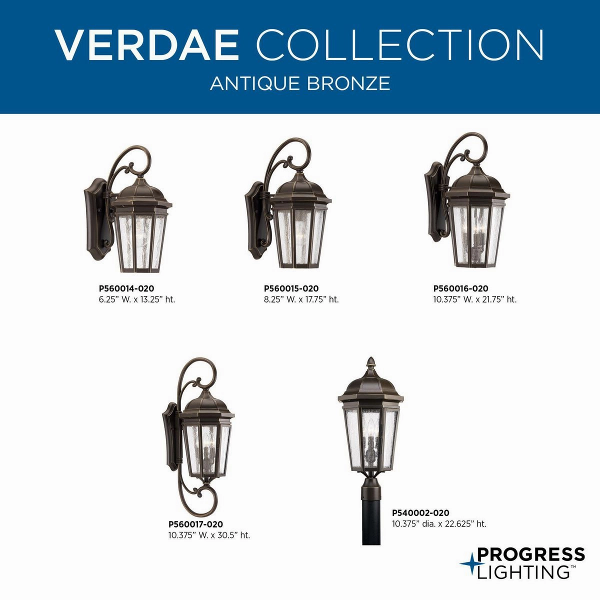 Verdae One Light Wall Lantern Antique Bronze