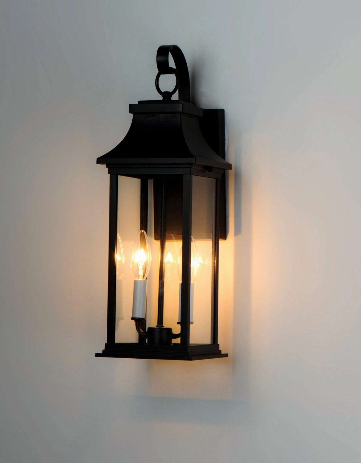 Vicksburg Two Light Outdoor Wall Lantern Black