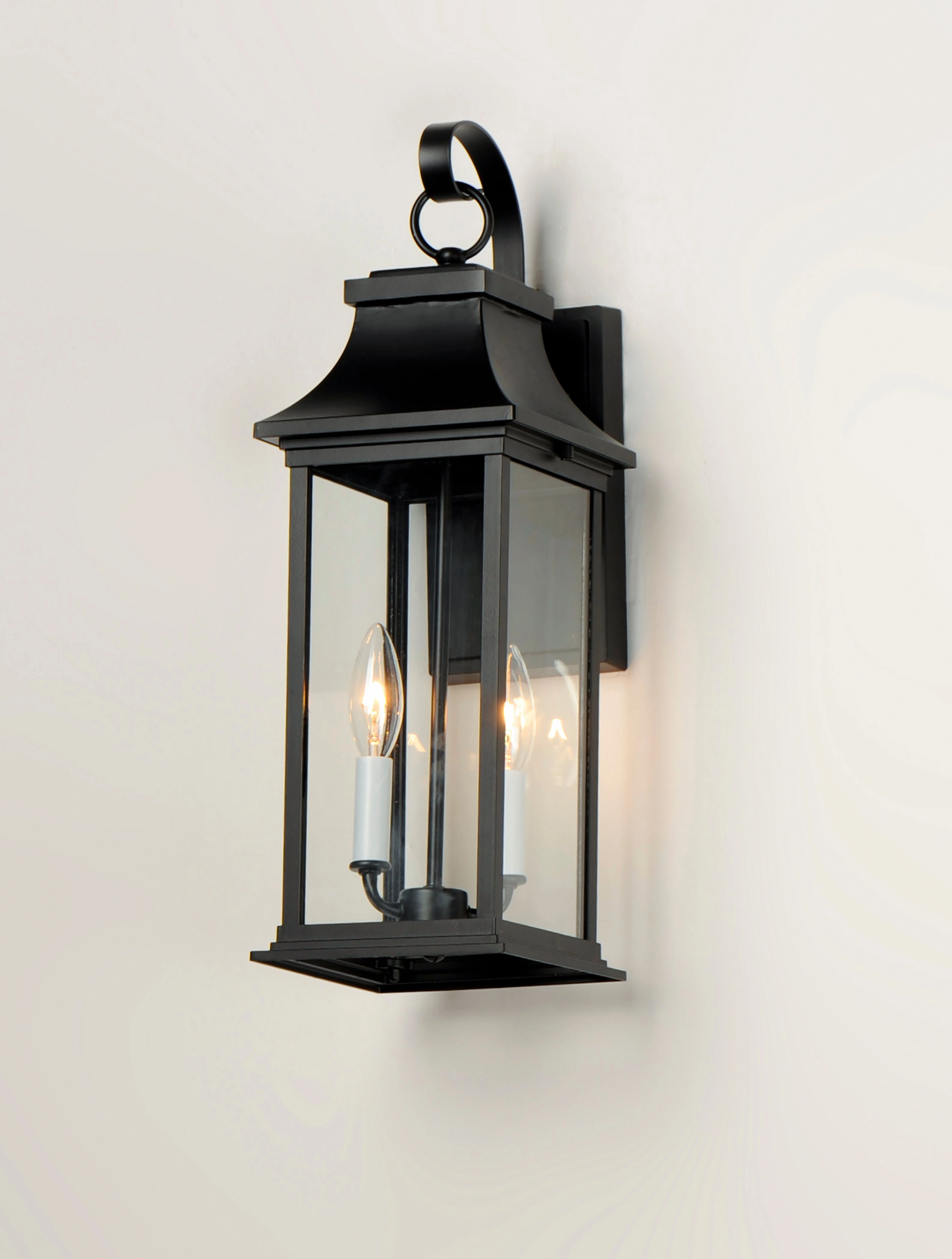 Vicksburg Two Light Outdoor Wall Lantern Black
