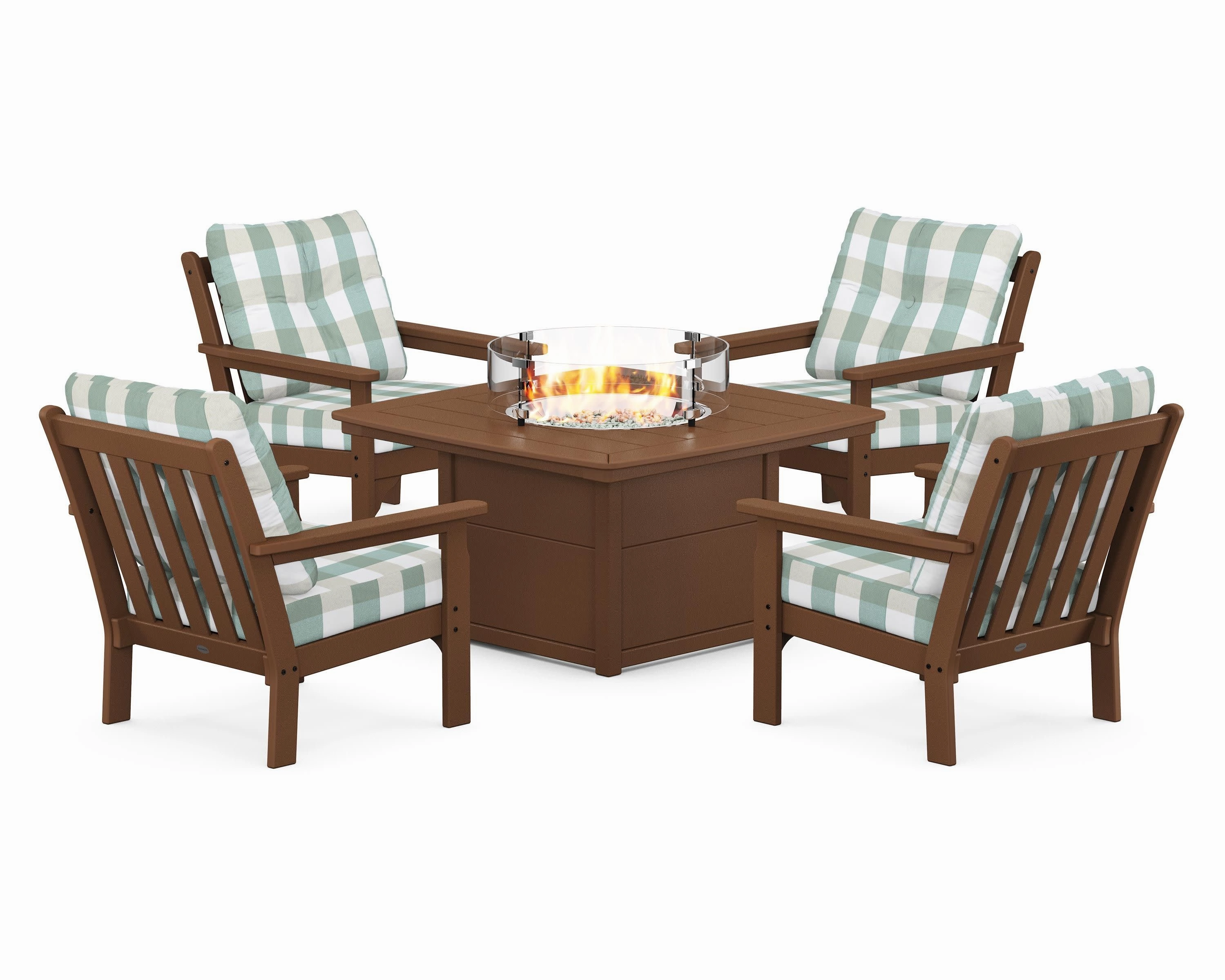 Vineyard 5-Piece Conversation Set with Fire Pit Table