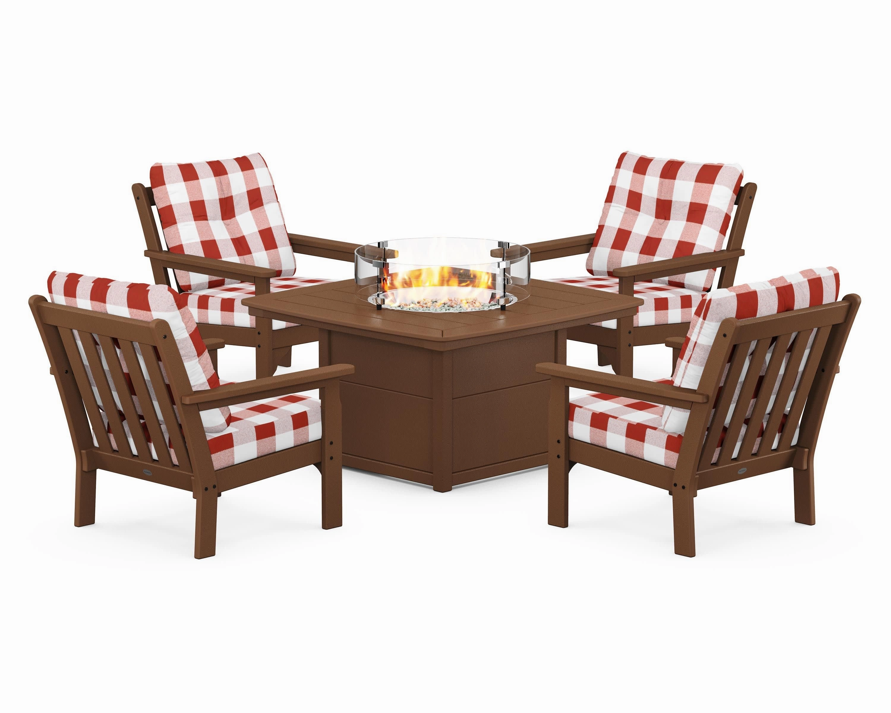 Vineyard 5-Piece Conversation Set with Fire Pit Table