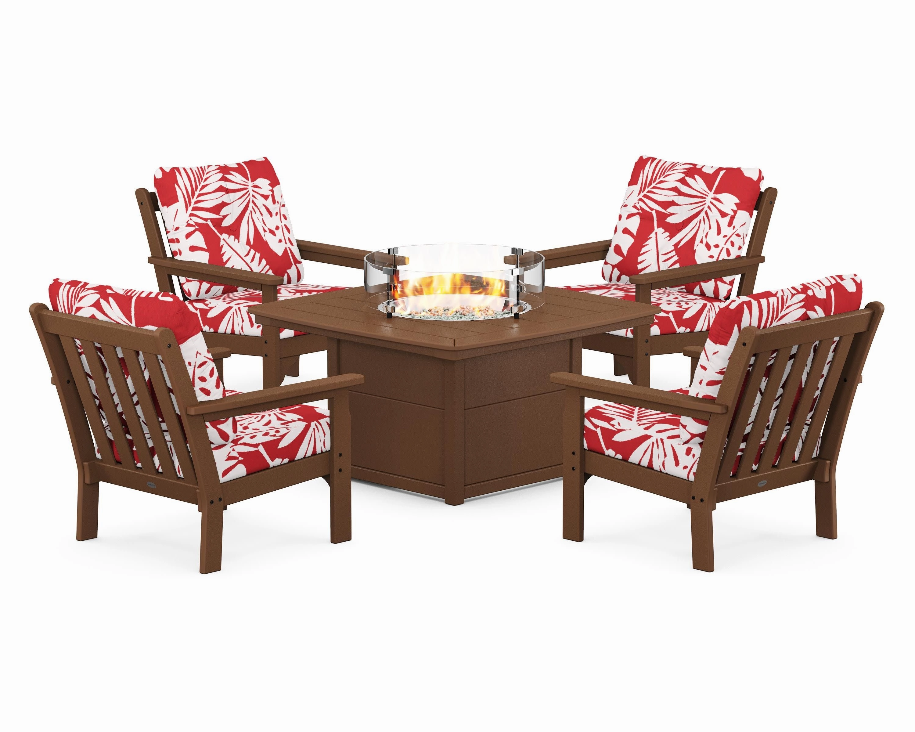 Vineyard 5-Piece Conversation Set with Fire Pit Table