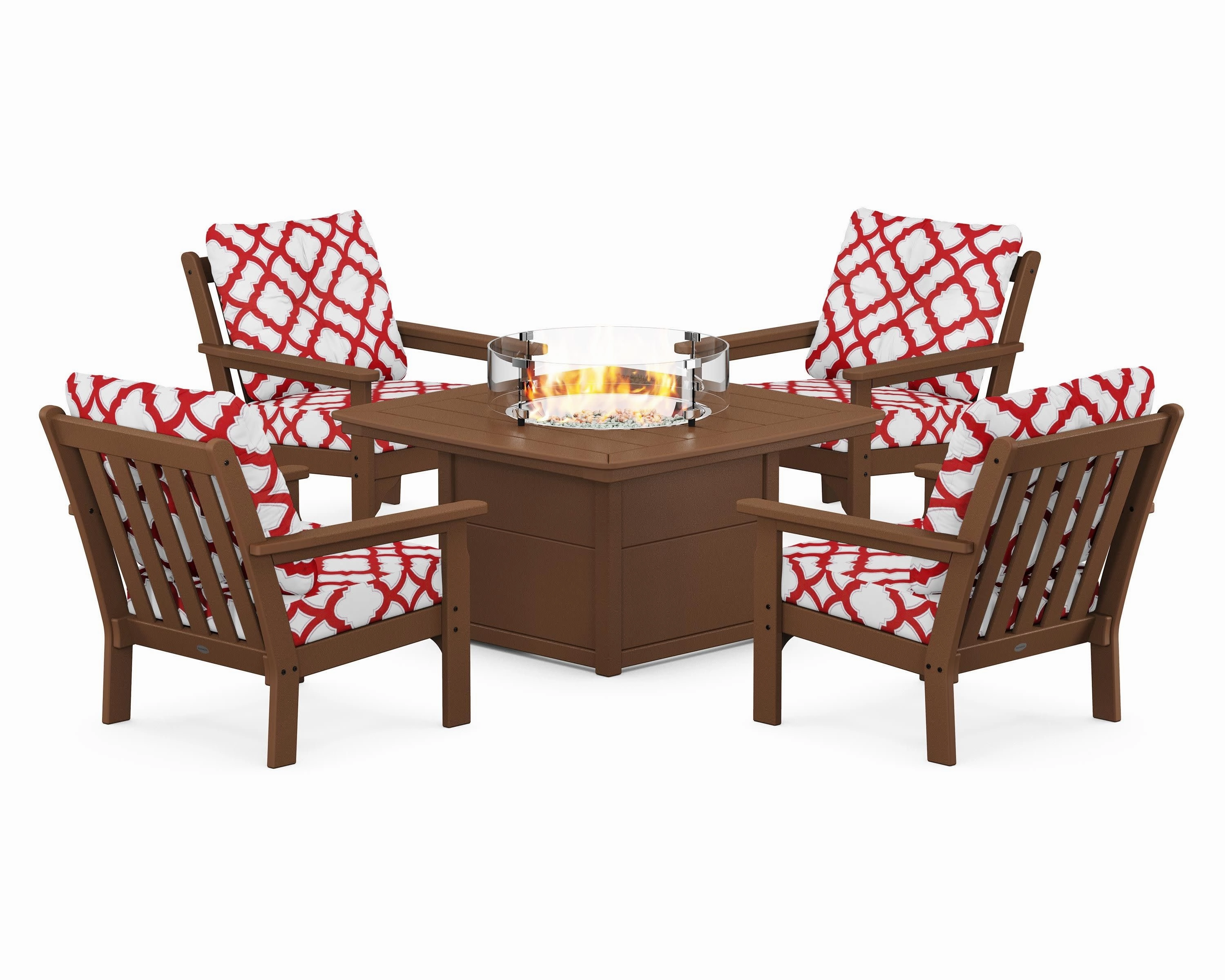 Vineyard 5-Piece Conversation Set with Fire Pit Table