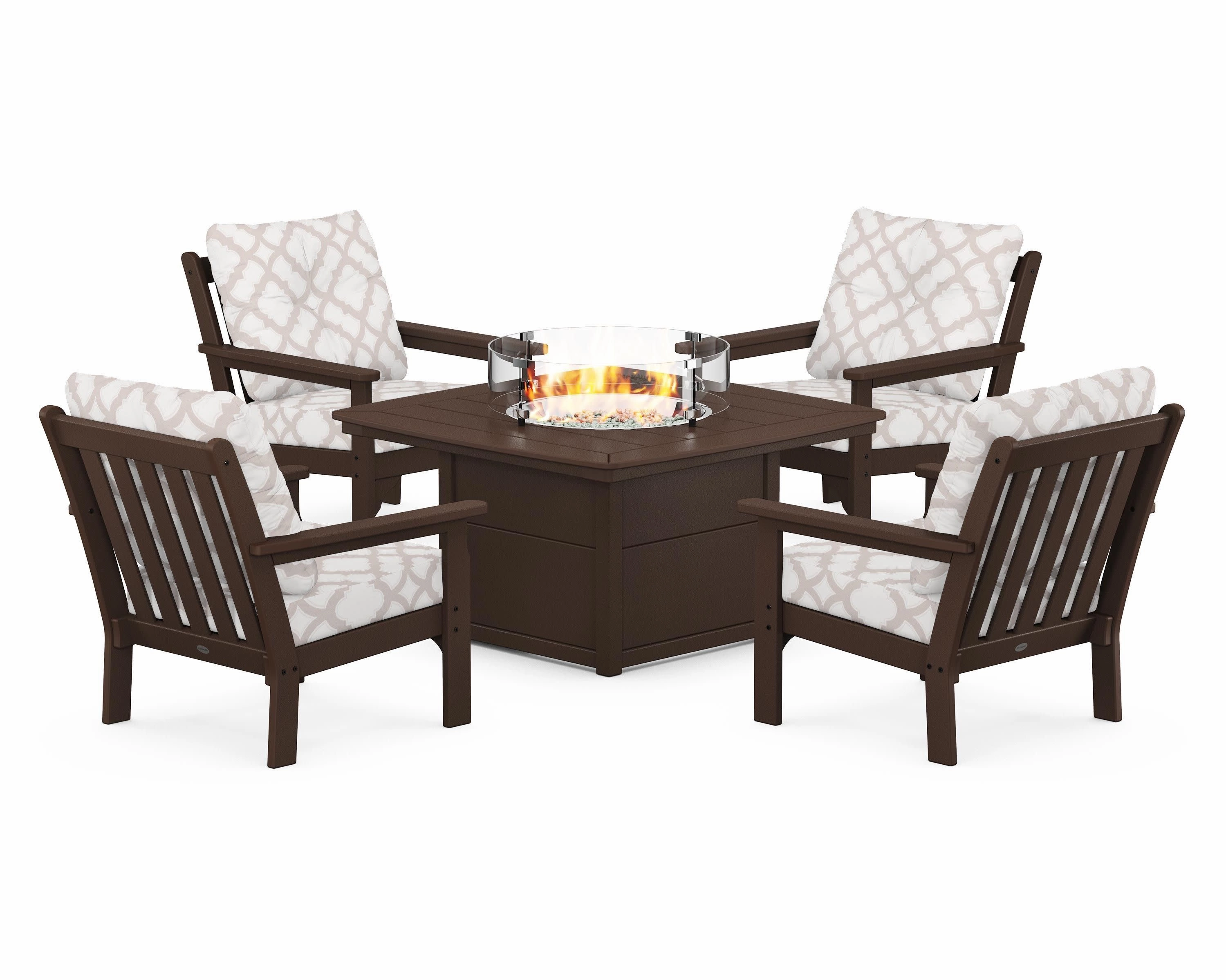 Vineyard 5-Piece Conversation Set with Fire Pit Table