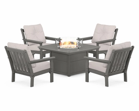 Vineyard 5-Piece Conversation Set with Fire Pit Tableoutdoor patio dining furniture set