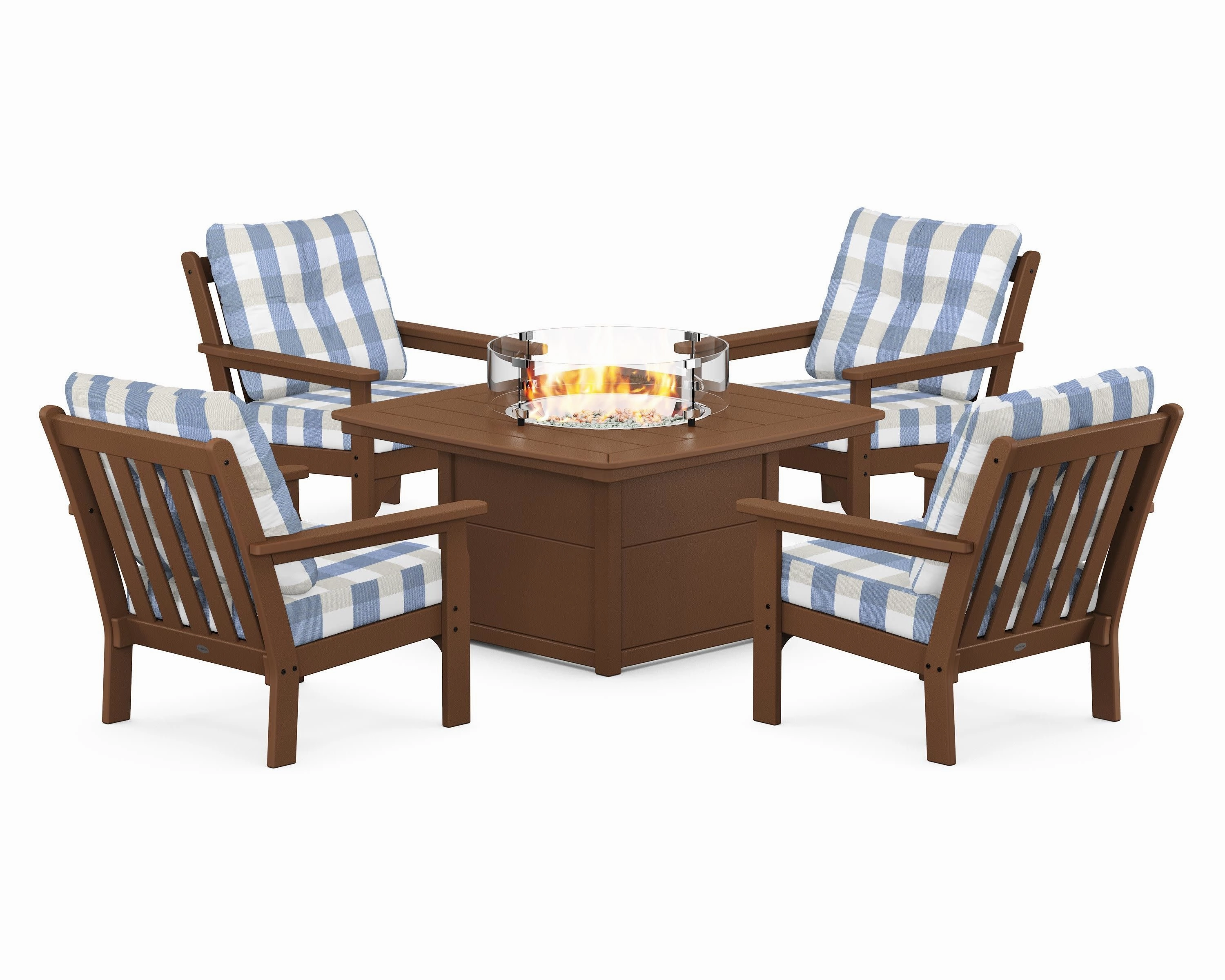 Vineyard 5-Piece Conversation Set with Fire Pit Table
