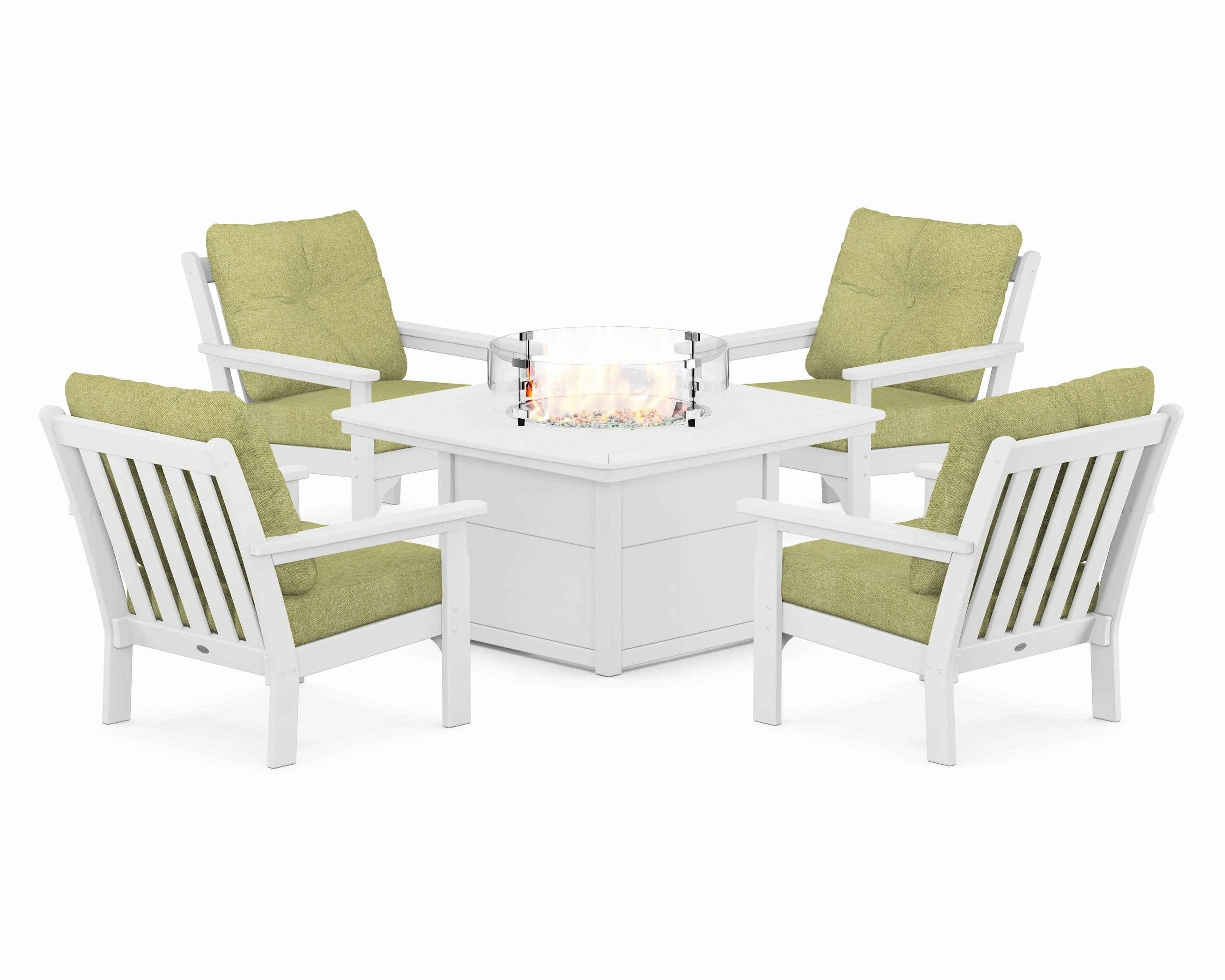 Vineyard 5-Piece Conversation Set with Fire Pit Table