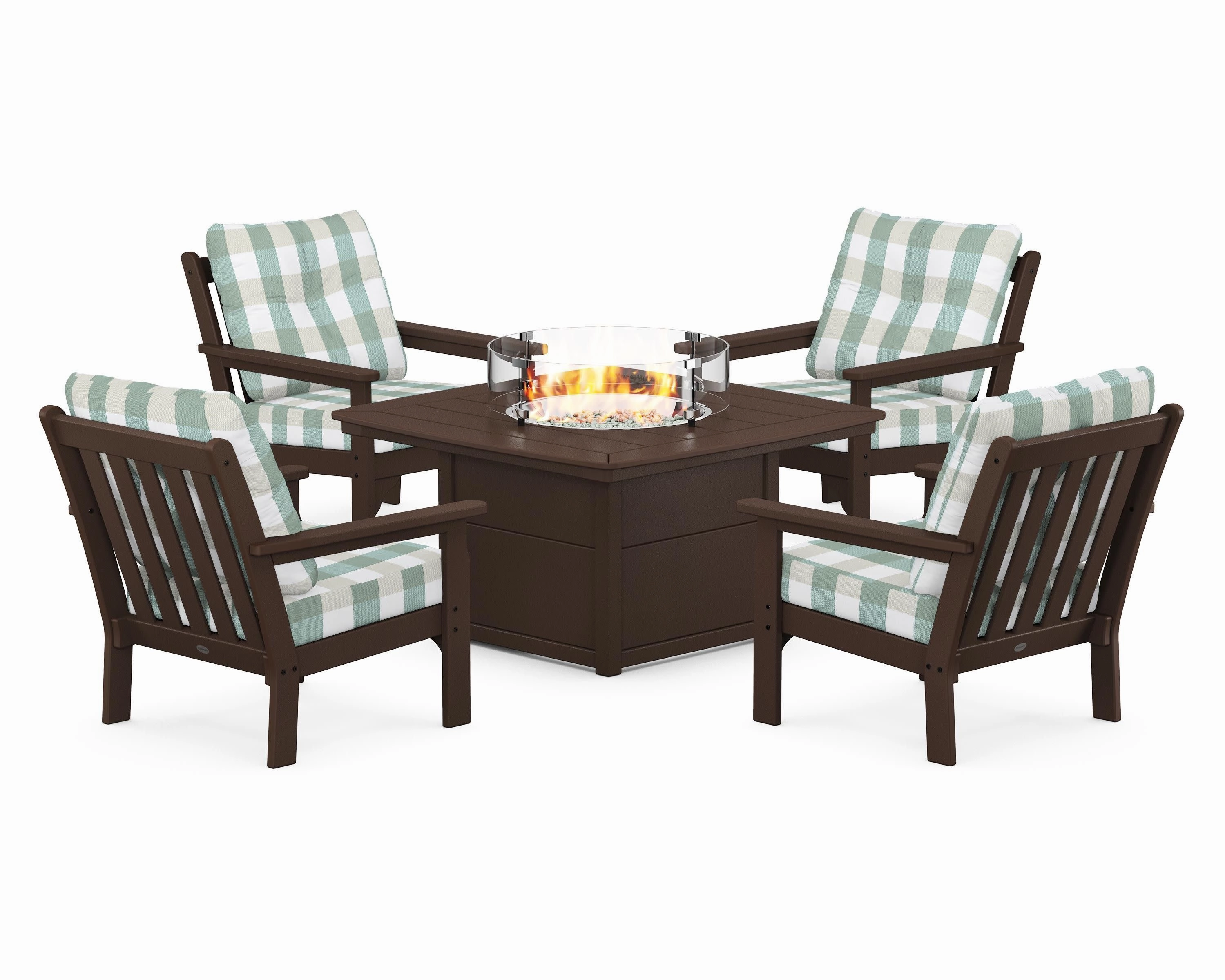 Vineyard 5-Piece Conversation Set with Fire Pit Table