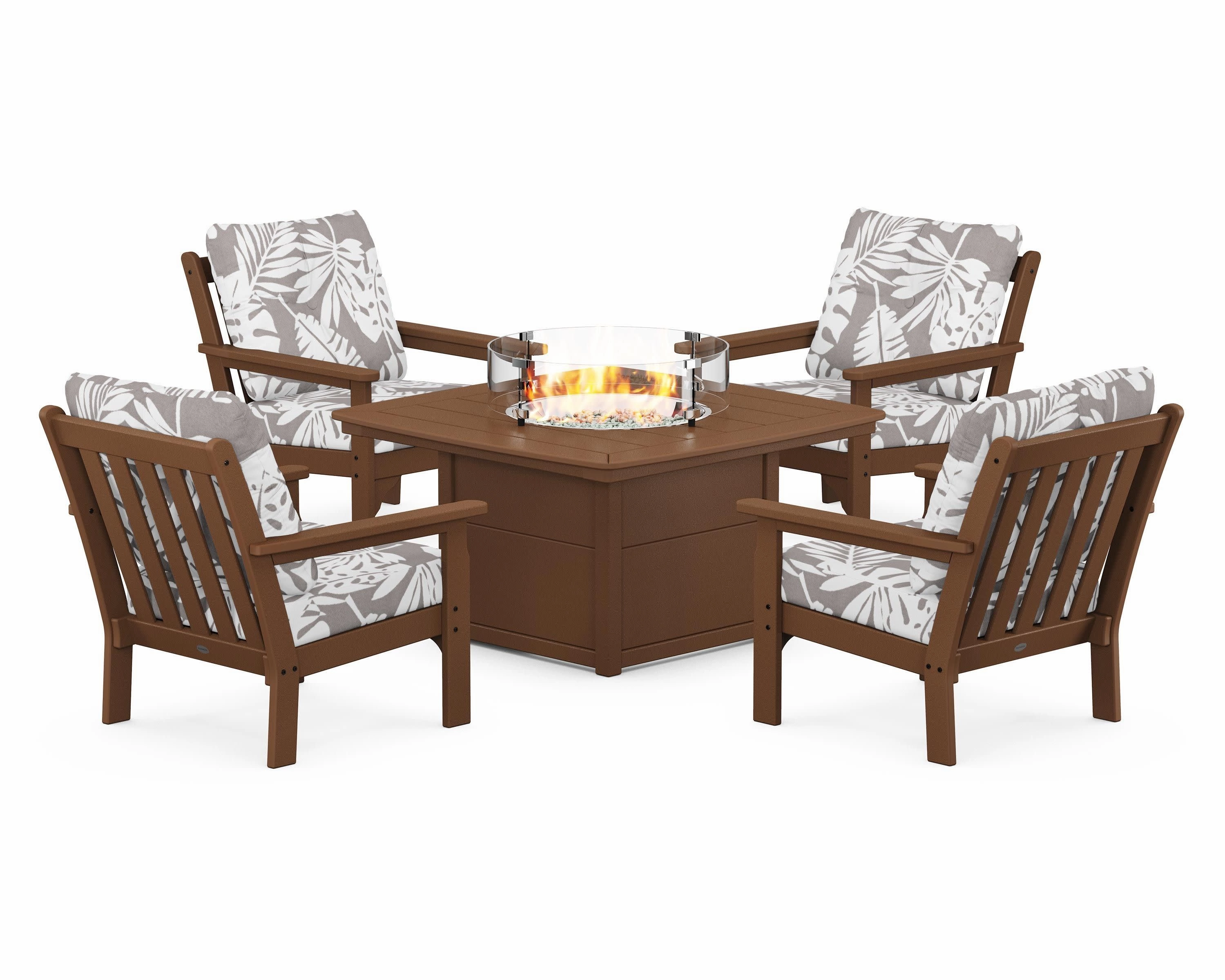 Vineyard 5-Piece Conversation Set with Fire Pit Table
