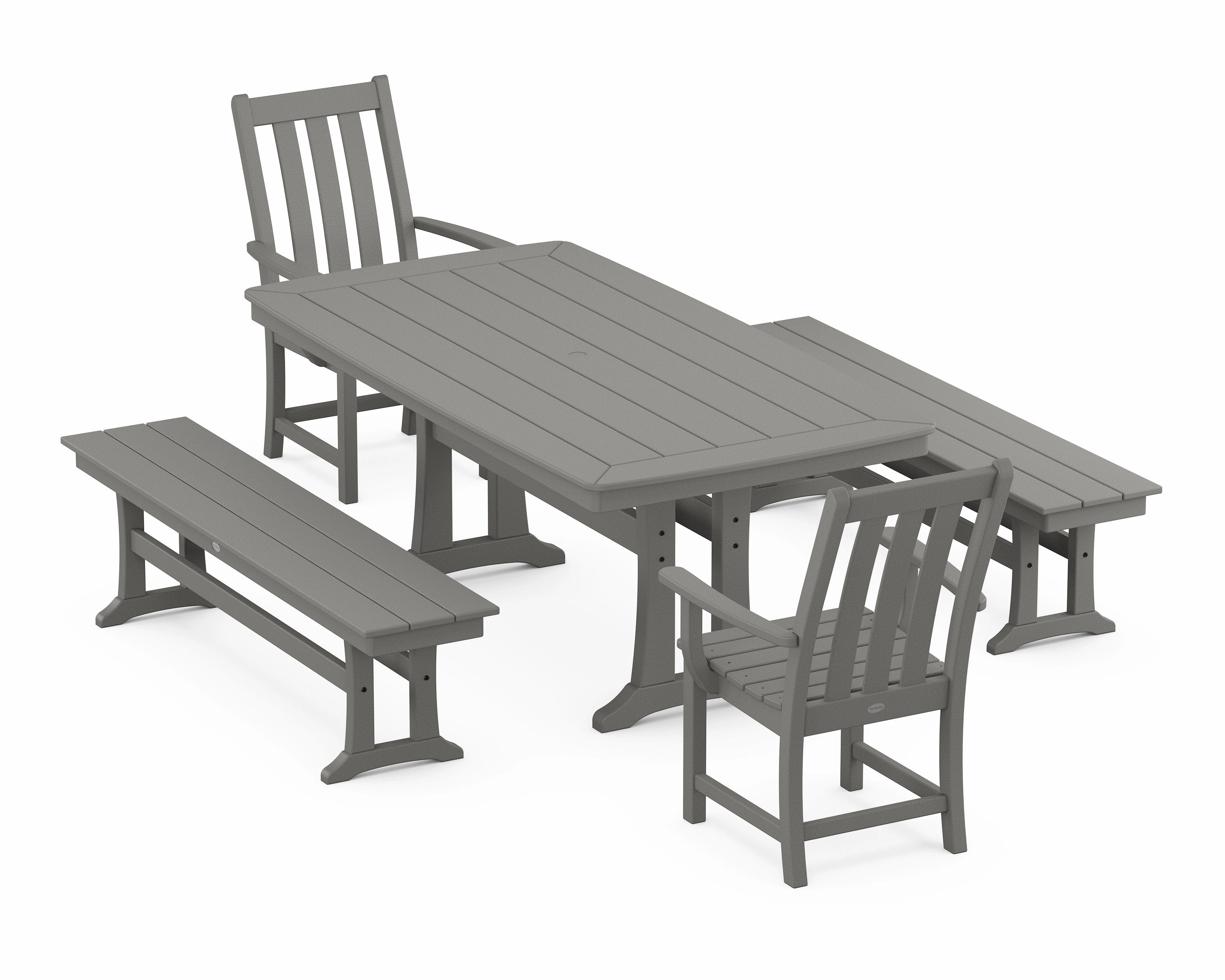Vineyard 5-Piece Dining Set with Trestle Legsoutdoor patio furniture set
