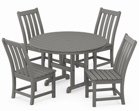Vineyard 5-Piece Round Farmhouse Side Chair Dining Setoutdoor patio furniture set