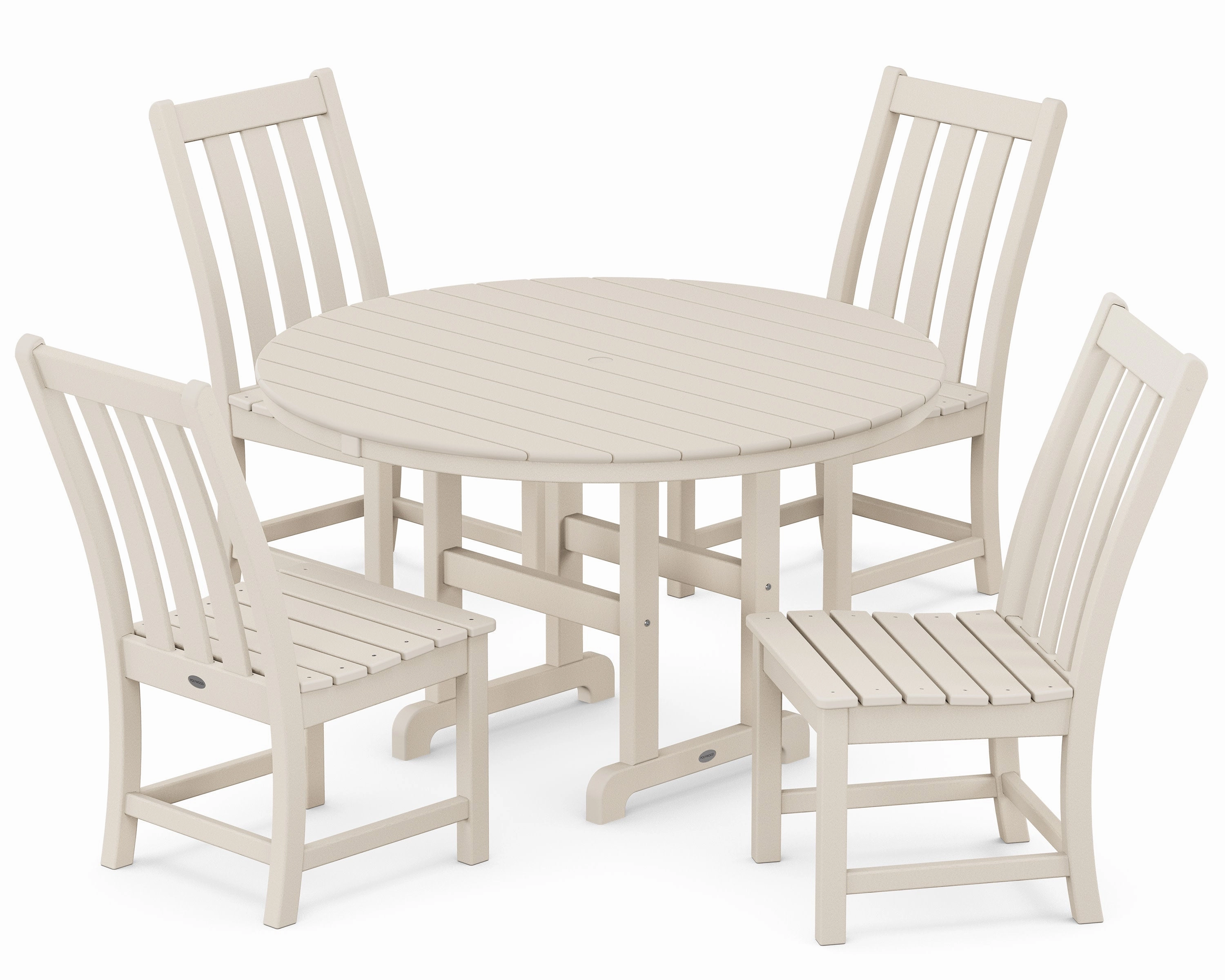 Vineyard 5-Piece Round Farmhouse Side Chair Dining Set