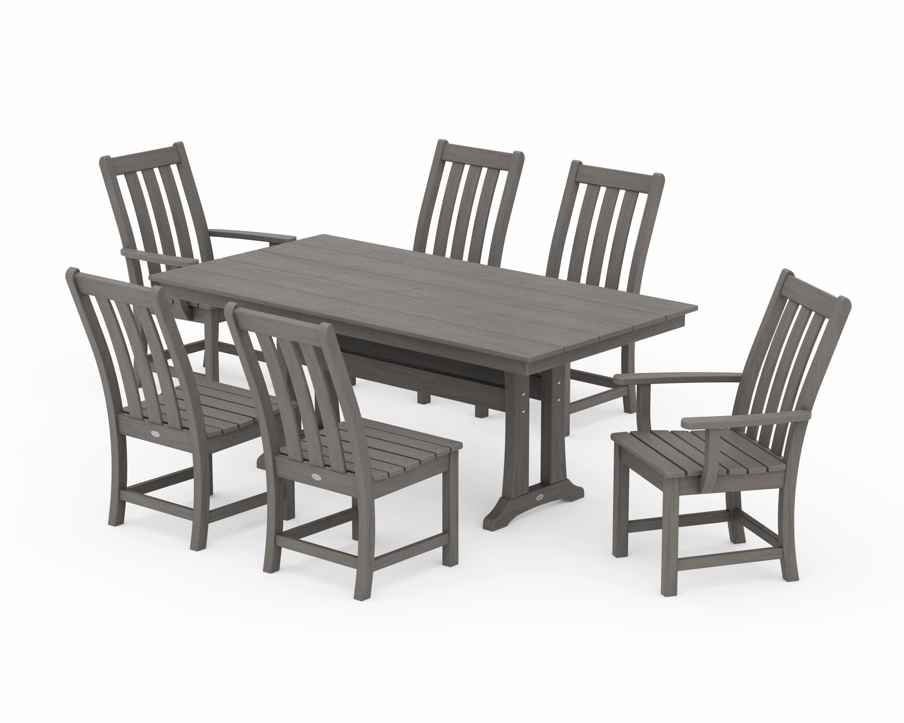 Vineyard 7-Piece Farmhouse Dining Set with Trestle Legs