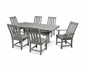 Vineyard 7-Piece Farmhouse Dining Set with Trestle Legsoutdoor patio furniture set