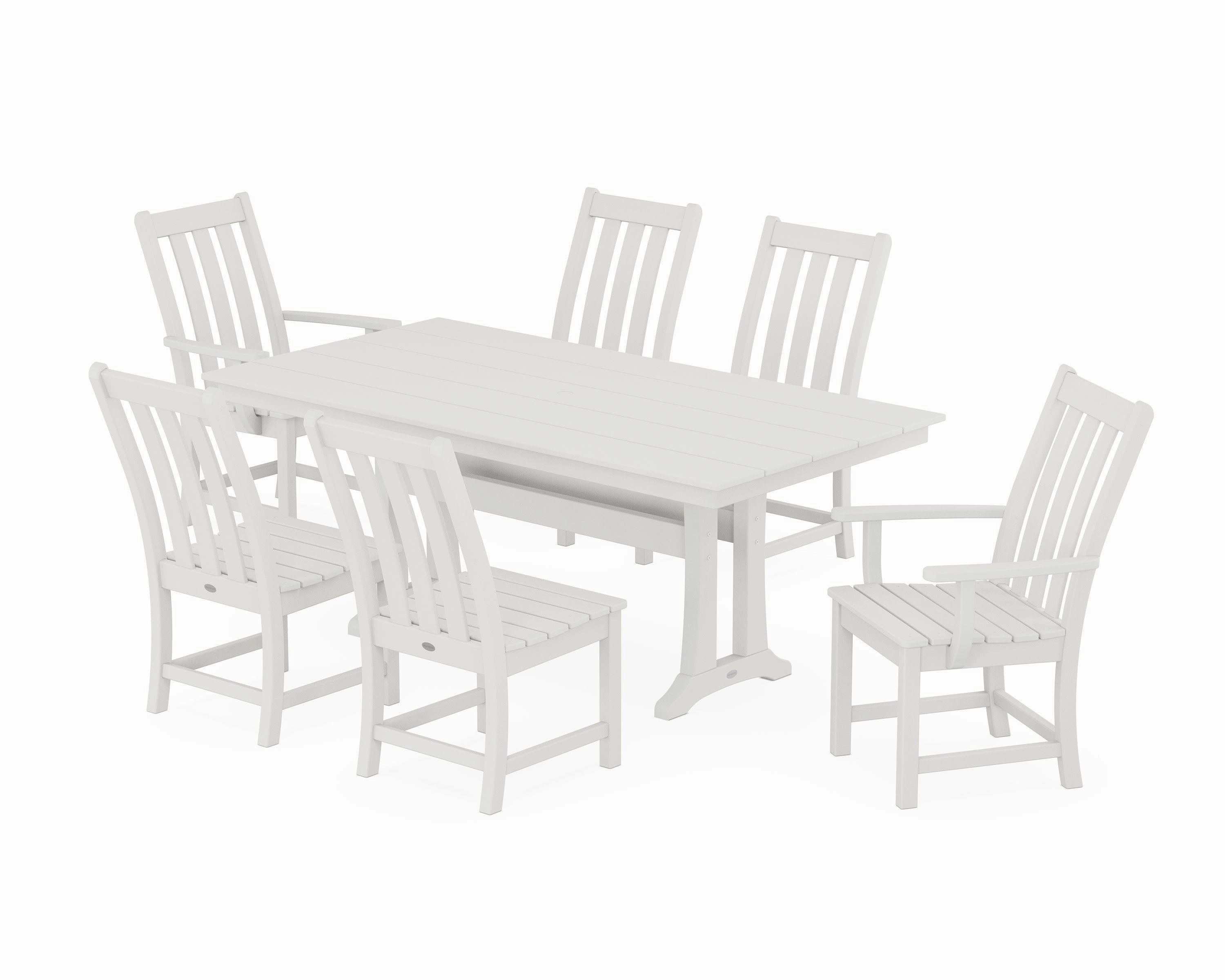 Vineyard 7-Piece Farmhouse Dining Set with Trestle Legs