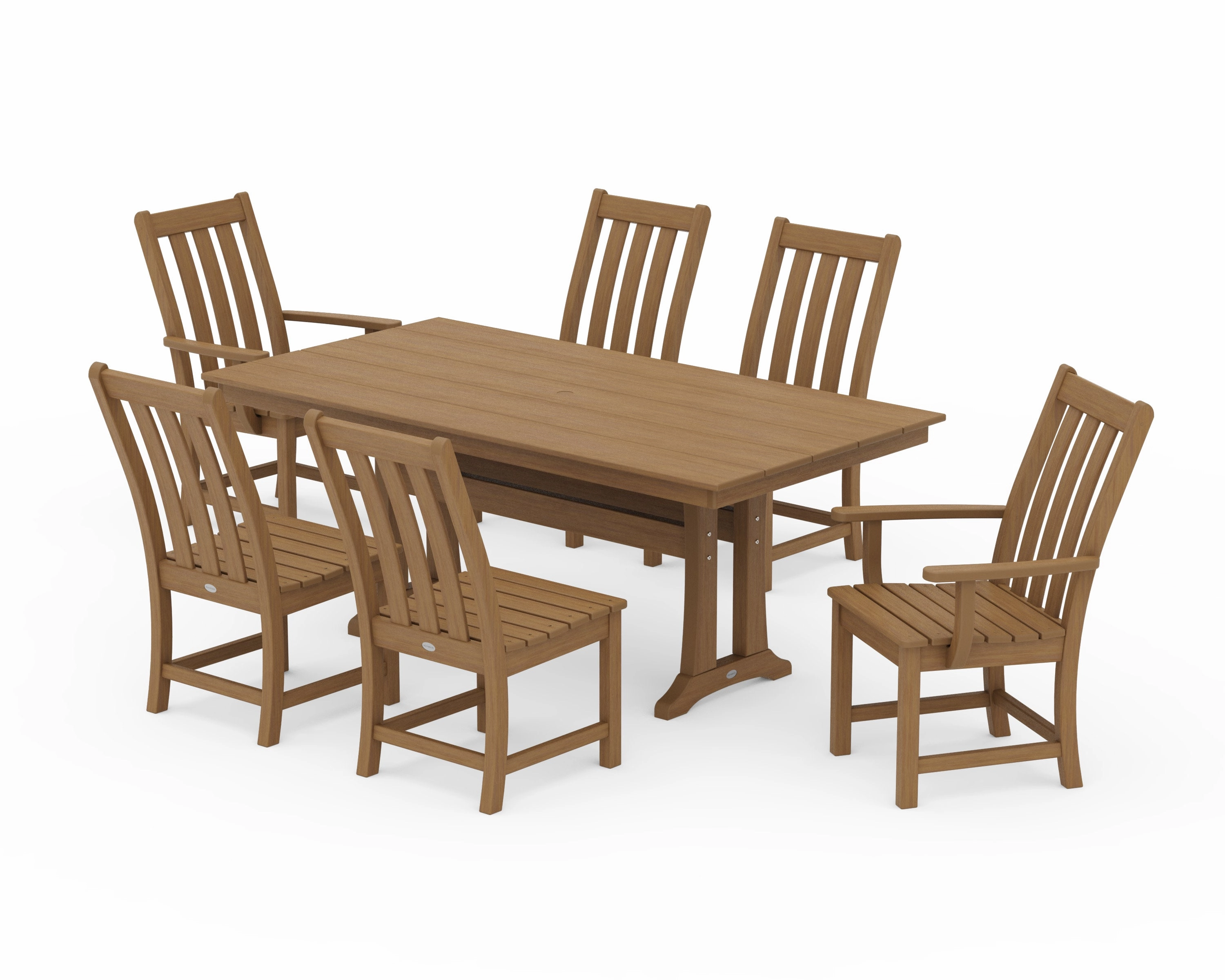 Vineyard 7-Piece Farmhouse Dining Set with Trestle Legs