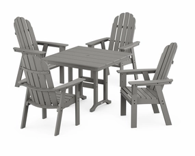 Vineyard Curveback Adirondack 5-Piece Farmhouse Dining Setoutdoor patio furniture set