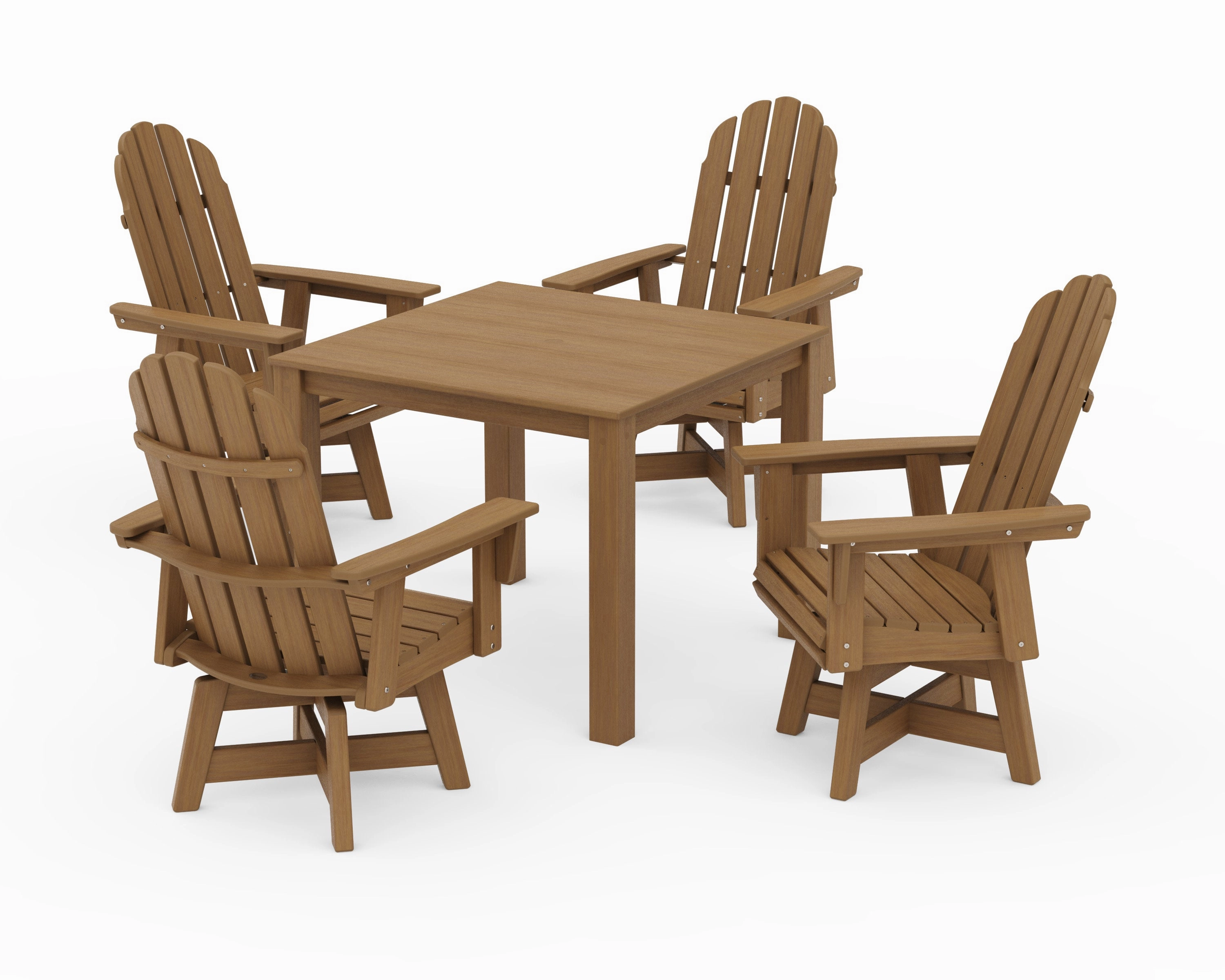 Vineyard Curveback Adirondack 5-Piece Parsons Swivel Dining Set