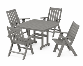Vineyard Folding Chair 5-Piece Dining Setoutdoor patio furniture set