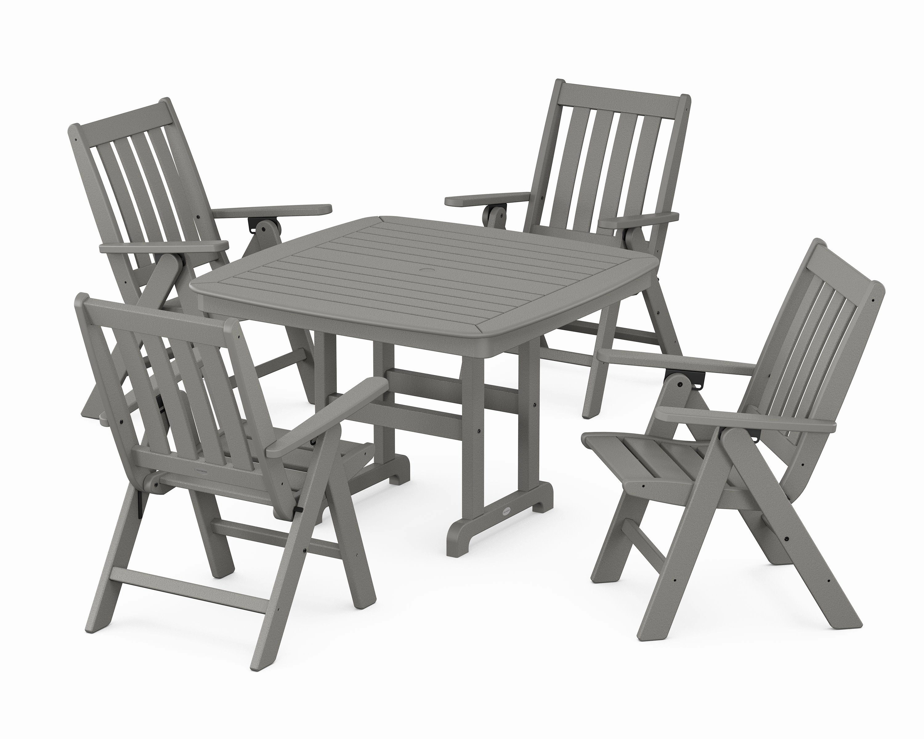 Vineyard Folding Chair 5-Piece Dining Setoutdoor patio furniture set