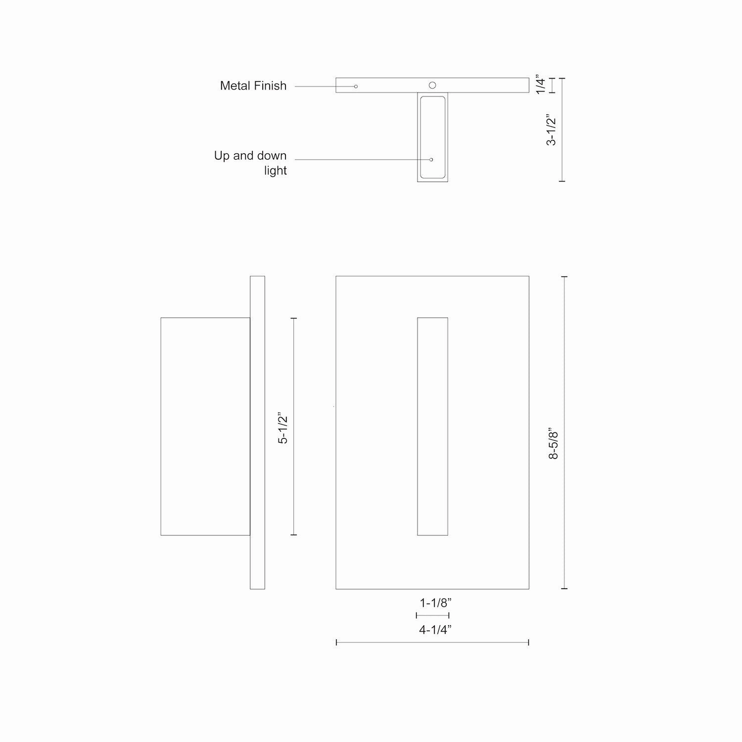 Vista LED Wall Sconce Black
