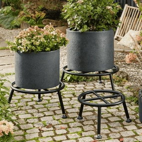 Wagner Indoor/Outdoor Plant Stand Black - Heavy Duty hanging garden planters for small spaces